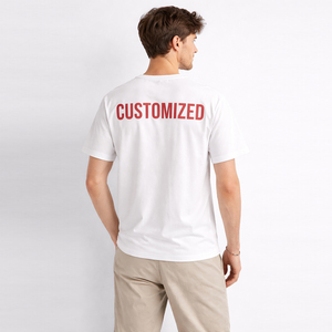 高品质定制 280 克白棉男士 T 恤，带徽标，定制徽标印花 - Product Image 2