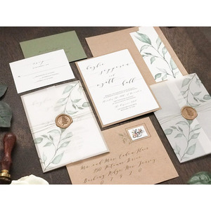 Papier de suivi <span class=keywords><strong>Eucalyptus</strong></span> personnalisé, 1 pièce, 5*7 pouces, <span class=keywords><strong>aquarelle</strong></span> verte, pour carte d'invitation de mariage, en vélin blanc - Product Image 5