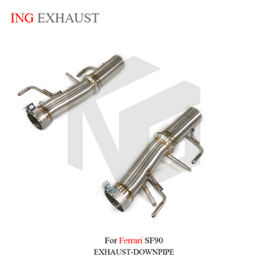 Tuyau d'<span class=keywords><strong>échappement</strong></span> droit avant en acier inoxydable ING de 1,5 <span class=keywords><strong>mm</strong></span> d'épaisseur <span class=keywords><strong>pour</strong></span> Ferrari SF90 2019 - Accessoires automobiles haute performance à haut débit - Product Image 6