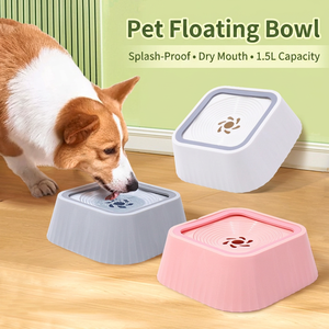 Cat Water Bowl 1.5L Elevated Non Slip Anti Tipping For Cats <b>Dogs</b> Pet Feeding Bowl With Floating Design Encourage <b>Drinking</b> - Product Image 2