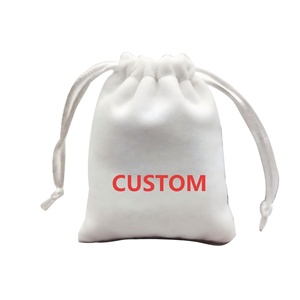 Custom Logo Anti-Tarnish Velvet Jewelry Pouch Soft Lined for <b>Ring</b> Storage and Necklace Packaging - Product Image 1