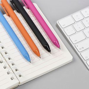 Wholesale Best Bulk Plastic Cheap Multicolored Rubber Coated <b>Ballpoint</b> <b>Pens</b> With OEM Custom Printed Logo for Stationery - Product Image 4