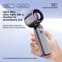 Ventilateur portable USB compact à moteur électrique sans balais, alimenté par batterie, pour refroidissement rapide et compression de glace, avec réglage de la vitesse