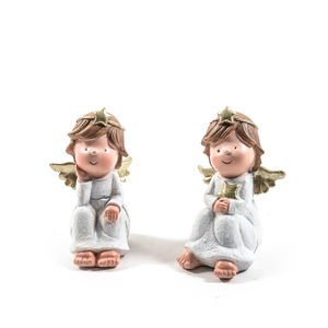 Ángel sentado en resina 7.5xH13cm surtido - Product Image 1