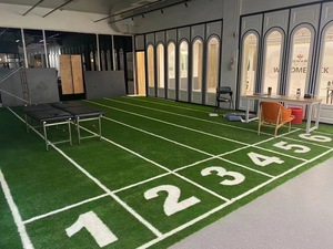 Tùy chỉnh 15 mét đống Chiều cao tập thể dục cỏ nhân tạo Thảm phòng tập thể dục chạy theo dõi sàn tổng hợp PE cho <span class=keywords><strong>Turf</strong></span> SLED chạy nước rút theo dõi - Product Image 3