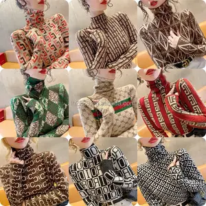 Sweter turtleneck setengah Eropa dan Amerika baru sweater rajut lengan panjang musim semi dan musim gugur wanita