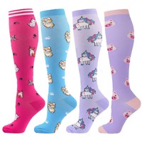 Chaussettes de compression haute performance pour la course, chaussettes de sport élastiques pour le cyclisme et le yoga, chaussettes respirantes antidérapantes à pression pour le modelage des jambes