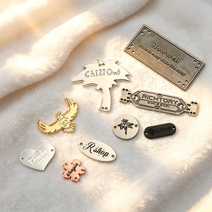 Custom Brand Logo Metal Sewing Label Engraved Plated Seawater Resist <b>Tag</b> for Swimwear Apparel - Product Image 5
