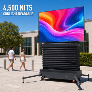จอแสดงผล LED แบบพกพาสำหรับใช้งานกลางแจ้ง P3 ความสว่าง 4500nits, ระบบยกไฮดรอลิกและปีกพับได้, กันน้ำระดับ IP65, ใช้งานได้ทันที, ป้องกันลม L7 - Product Image 4