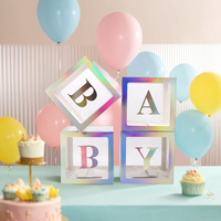 Offre Spéciale or ballon arc guirlande Kit bricolage Transparent ballon boîte bébé douche fête décorations bébé douche ballon blocs