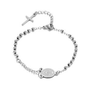 Pulseras Religiosas de Acero Inoxidable 316L, Chapadas en Oro de 14k y 18k, con Cuentas Católicas y Dijes, Pulsera de Rosario para Hombre y Mujer - Product Image 6