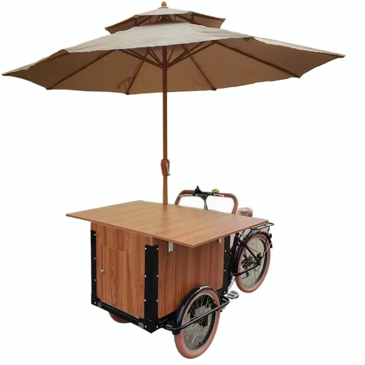 Functionele Koffie Trailer Mobiele Koffie Fiets Food Kar Fiets Franse Crêpe Food Kar Te Koop