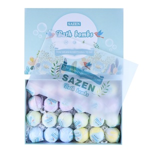 Handmade manufacturer's own brand coloring foam supplies organic bath bomb set