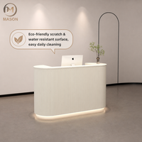 Bureau d'accueil compact en pierre courbée - Design moderne et réglable pour bureaux, hôtels, boutiques et salons