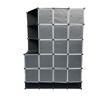 Armoire de Rangement Pliante 3D de Haute Qualité à Design Moderne, Panneaux en Plastique, 12 Portes, pour Chambre à Coucher, Rangement Chaussures