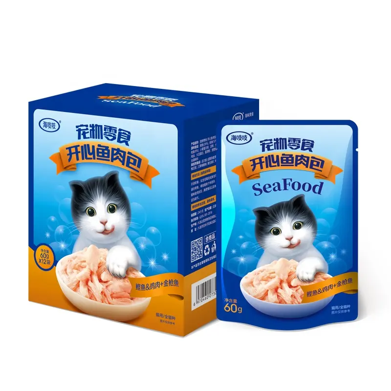 Wholesale Premium Pouch Cat Food Chicken Flavor Seafood Cat Care Food Wet Cat Food Oem Export