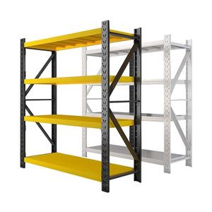 Estantería Ajustable de Acero para Almacén, 4 Niveles, Marco Principal con Recubrimiento de Polvo Negro, Estantes Apilables para Almacenamiento en Garaje - Product Image 1