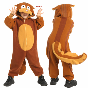 Pijama de Ardilla de Dibujos Animados, Disfraz de Invierno para Juego de Rol, Pijama con Capucha, Ropa de Dormir de Animal, Mono para Niños, Halloween - Product Image 1