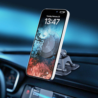 Support magnétique pour téléphone super puissant 360° °   Support de téléphone flexible et rotatif pour tableau de bord de voiture avec adhésif 3M mains libres
