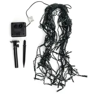 Guirnalda de luces solares de carbón, 3 m + 5 m * 0,4 m, color blanco mate, ideal para decoración exterior y eventos. - Product Image 3