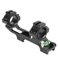 Support de lunette en alliage métallique avec logo personnalisé, 25,4/30 mm, noir, avec niveau à bulle anti-inclinaison et fixation rapide, accessoires de chasse