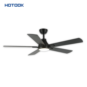 52 inch đen LED quạt trần ánh sáng với điều khiển từ xa Acrylic & ABS cơ thể AC động cơ cho phòng khách trong nhà hoặc phòng ngủ - Product Image 1