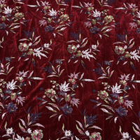 Tissu en velours brodé de perles et de sequins, motif floral 3D stéréoscopique pour robe de mariée, robe de soirée, abaya, kaftan, vente en gros