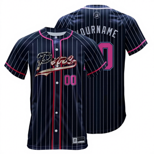 เสื้อเจอร์ซีย์เบสบอลพิมพ์ลายซับลิเมตแบบคลาสสิกเสื้อเชิ๊ตทีมโลโก้ทีมออกแบบได้ตามที่ต้องการ - Product Image 1