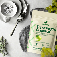 Complément alimentaire en gommes Solilan OEM Private Label SuperGreens Extract Blend avec fibres antioxydantes et probiotiques à vendre