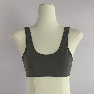 L23027 Mujeres Verano Sin mangas Tank <span class=keywords><strong>Crop</strong></span> <span class=keywords><strong>Top</strong></span> Scoop Neck Racerback Color sólido Camisola Chaleco Slim Fitting Sports Yoga Bra - Product Image 5
