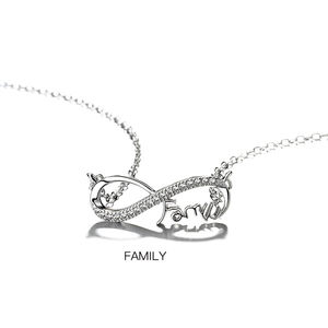 Lettres personnalisées Nom 925 Sterling Silver Fashion Infinity Shape Pendentif <span class=keywords><strong>Collier</strong></span> Pour Femmes Cadeaux - Product Image 6