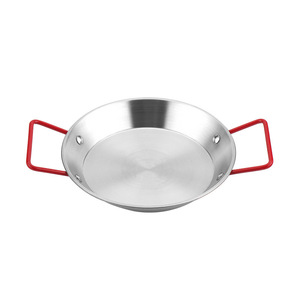 Stainless Steel Round Double-Handled Plate 30cm Commercial Pasta Seafood Dish Hotel Use - Product Image 1