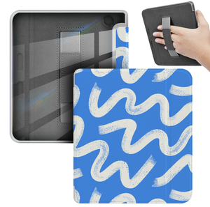 Cho Kobo Libra colour <span class=keywords><strong>2</strong></span> 7 inch Acrylic rõ ràng trở lại PU Leather Tablet trường hợp tùy chỉnh in ấn với xử lý dây đeo - Product Image 1