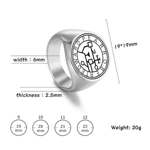 Anillo de Acero Inoxidable 316 con <span class=keywords><strong>Sello</strong></span> de la Pera <span class=keywords><strong>del</strong></span> <span class=keywords><strong>Rey</strong></span> Salomón, Grabado Láser, Amuleto, Talismán, Joyería, Anillos R130 - Product Image 4