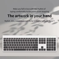 Ensemble clavier et souris sans fil ultra-mince pleine taille personnalisé 110 touches, rechargeable, silencieux, combo clavier 2.4G + BT avec pavé numérique