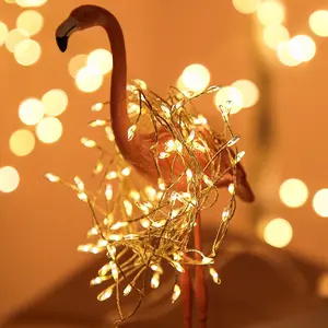 Luzes criativas para casamentos, candeeiros de fio de cobre para pés, luzes decorativas para festas e feriados de Natal