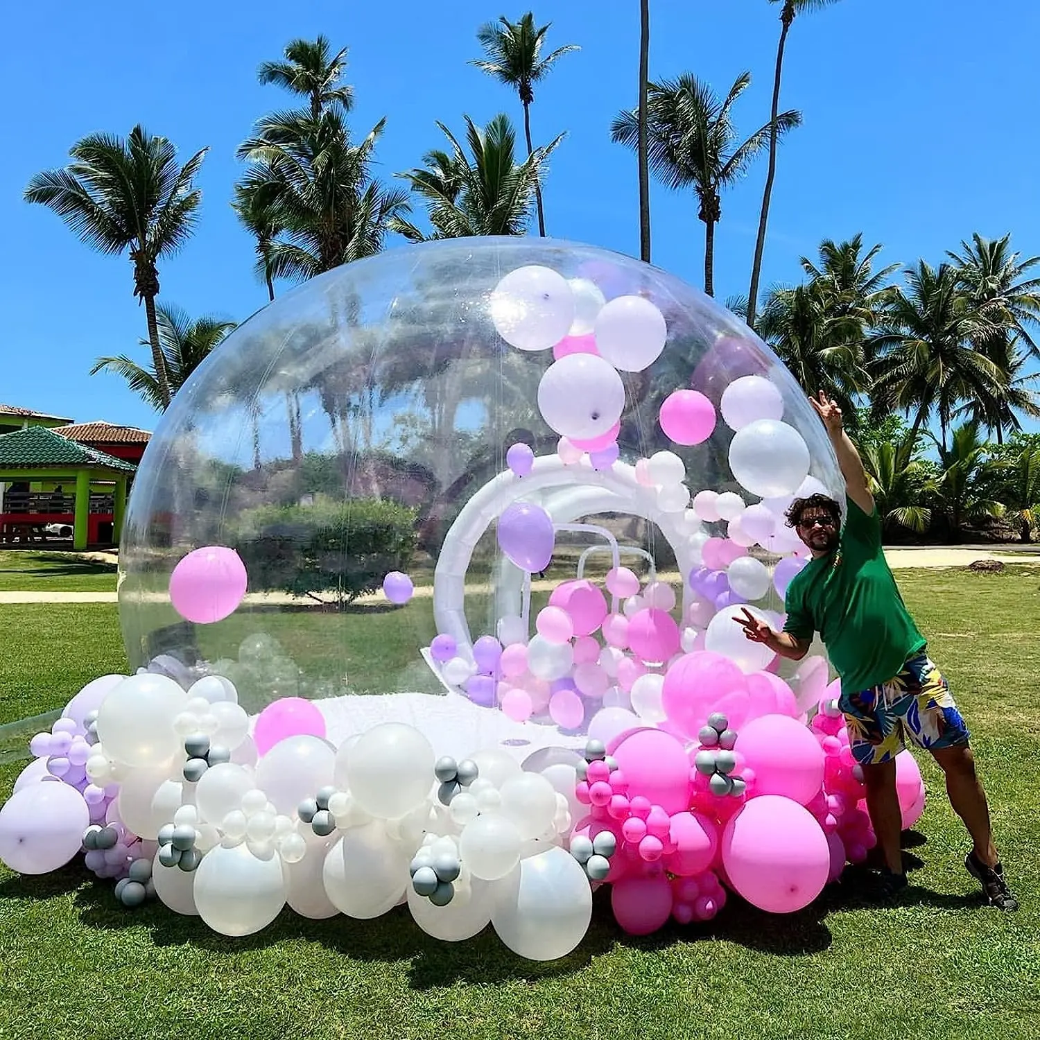 Tente gonflable en PVC transparent transparent pour enfants, tente dôme igloo pour fête de mariage, camping en plein air