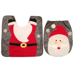 Housse <span class=keywords><strong>de</strong></span> siège <span class=keywords><strong>de</strong></span> toilette Père Noël, décorations <span class=keywords><strong>de</strong></span> Noël amusantes, ensemble pour salle <span class=keywords><strong>de</strong></span> bain - Product Image 2