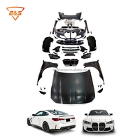 Kit de carrocería para faros delanteros de BMW Serie 3/4 F30/F32 (Actualización a G80/G82) con parachoques delantero/trasero, faldones laterales y capó