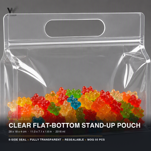 Clear Red Lentil <b>Bag</b> 28x18+4cm 11x7in Flat Bottom Pulse Legume Pouch <b>Zip</b> Bean Dal Packaging Zipper Split Pea Chickpea Supplier - Product Image 3