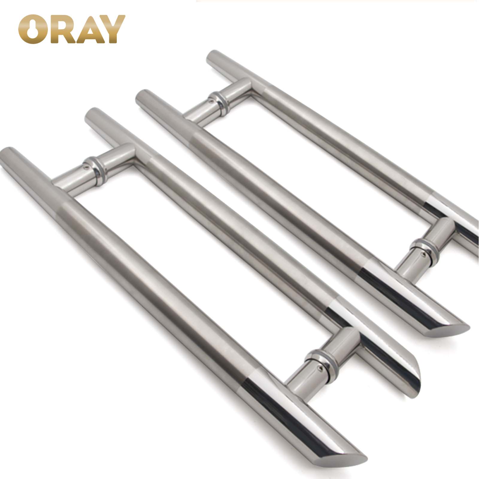 Manufacturer 304 Stainless Steel H-Shaped Control Handle Long Size Satin Finish Sliding Glass Door Handle for Hotel Office