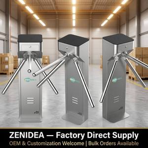 ZENIDEA <span class=keywords><strong>ZEN</strong></span>-TT2718 Portillon tournant trépied en acier inoxydable 304, étanche IP55, semi-automatique, pour contrôle d'accès extérieur - Product Image 4