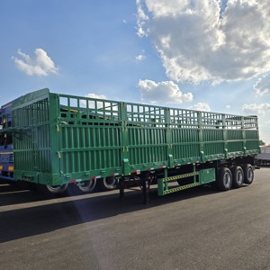 High Quality Steel 3 Axle and 4 Axle Fence Cargo Semi Trailer 20-25t Side Wall Stake Utility Truck Trailers