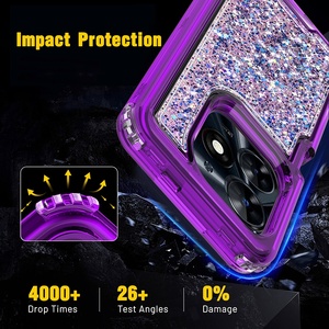 Gscase Đầy Đủ Bảo Vệ Dễ Thương Cho Phụ Nữ Cô Gái Lai <span class=keywords><strong>3</strong></span> Lớp Nhiệm Vụ Nặng Nề Rugged Chống Sốc <span class=keywords><strong>Bling</strong></span> Trường Hợp Cho Honor 400 Lite - Product Image 3