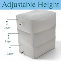 Repose-pieds de voyage gonflable portable et réglable à trois niveaux, coussin pour les jambes en PVC pour avion, voyage, bureau