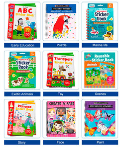 Album di libri di adesivi di vendita calda per bambini etichetta adesiva per bambini in carta di rilascio di cartoni animati autoadesiva colorata a prova di adesivo personalizzato - Product Image 3