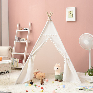 Tente noire de jeu intérieure en coton, tente en toile pour enfants <span class=keywords><strong>tipi</strong></span>, de haute qualité, vente en gros - Product Image 3