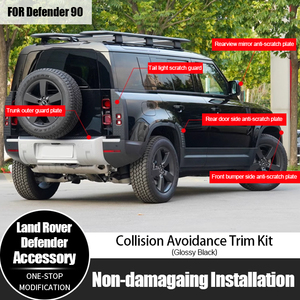 <span class=keywords><strong>Film</strong></span> anti-rayures texturé noir brillant 9 pièces pour la coque du rétroviseur latéral de voiture pour Land Rover Defender 90 - Product Image 1