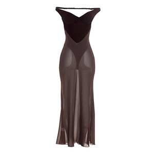 Viviblook Y26DS068 Vestidos Nuevos para Mujer, Elegantes y Sensuales, de Color Sólido, con un Hombro Descubierto, para Damas - Product Image 6
