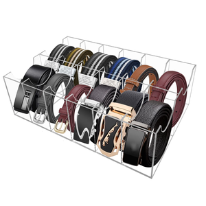 Boîte de rangement pour ceintures en acrylique personnalisable, boîte de présentation de ceintures en acrylique transparente de luxe, adaptée au rangement à domicile - Product Image 1